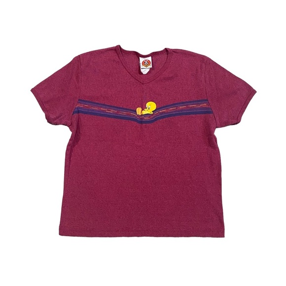 Vintage‎ Y2K Tweety Bird Looney Toons Cropped T-Shirt - Picture 1 of 5